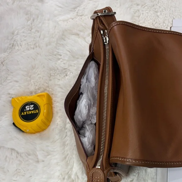 COACH Butterfly Embellished Brown Leather Crossbody Bag - Picture 11 of 17